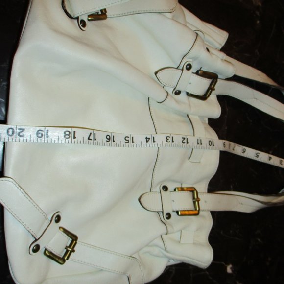 Cavalcanti Italian Leather Purse Bag Tote Cream - Picture 13 of 13